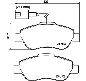 Sada brzdových destiček, kotoučová brzda HELLA PAGID 8DB 355 019-921