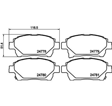 Sada brzdových destiček, kotoučová brzda HELLA PAGID 8DB 355 014-601