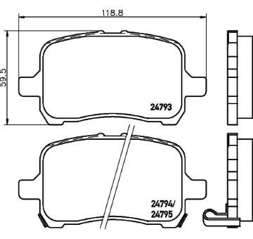 Sada brzdových destiček, kotoučová brzda HELLA PAGID 8DB 355 014-661