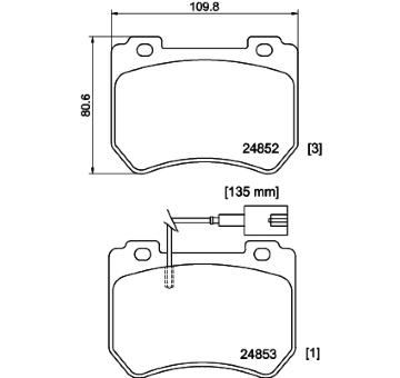 Sada brzdových destiček, kotoučová brzda HELLA PAGID 8DB 355 014-651