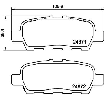 Sada brzdových destiček, kotoučová brzda HELLA PAGID 8DB 355 014-561