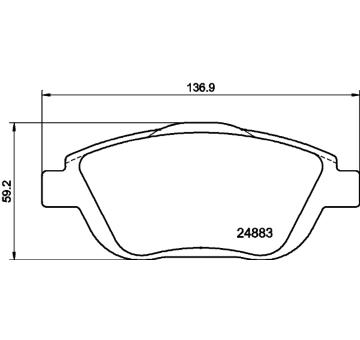 Sada brzdových destiček, kotoučová brzda HELLA PAGID 8DB 355 014-551