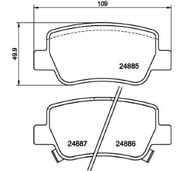 Sada brzdových destiček, kotoučová brzda HELLA PAGID 8DB 355 014-641
