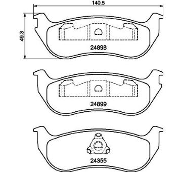 Sada brzdových destiček, kotoučová brzda HELLA PAGID 8DB 355 040-451