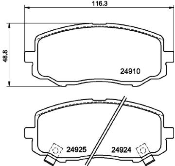 Sada brzdových destiček, kotoučová brzda HELLA PAGID 8DB 355 014-901