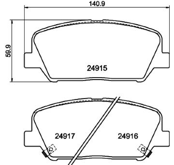 Sada brzdových destiček, kotoučová brzda HELLA PAGID 8DB 355 020-591