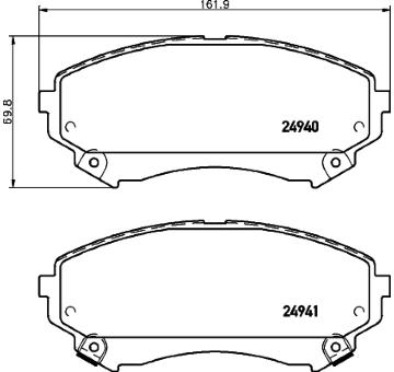 Sada brzdových destiček, kotoučová brzda HELLA PAGID 8DB 355 015-141