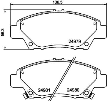 Sada brzdových destiček, kotoučová brzda HELLA PAGID 8DB 355 015-001