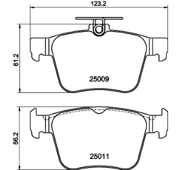 Sada brzdových destiček, kotoučová brzda HELLA PAGID 8DB 355 020-261