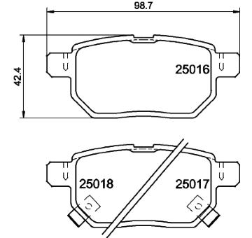 Sada brzdových destiček, kotoučová brzda HELLA PAGID 8DB 355 014-991
