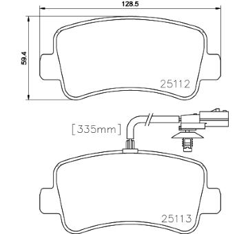 Sada brzdových destiček, kotoučová brzda HELLA PAGID 8DB 355 015-301