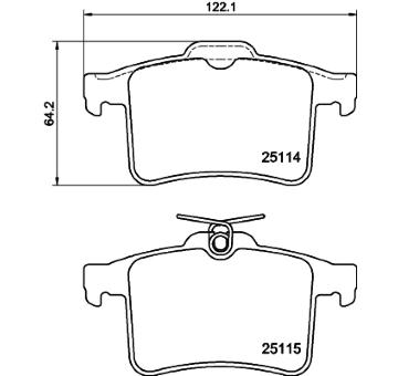Sada brzdových destiček, kotoučová brzda HELLA PAGID 8DB 355 015-901