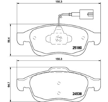 Sada brzdových destiček, kotoučová brzda HELLA PAGID 8DB 355 015-521