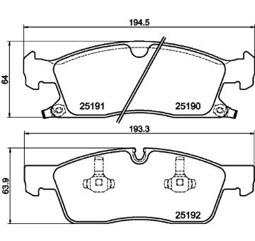 Sada brzdových destiček, kotoučová brzda HELLA PAGID 8DB 355 019-551