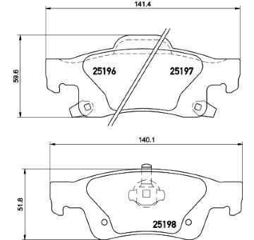 Sada brzdových destiček, kotoučová brzda HELLA PAGID 8DB 355 020-351