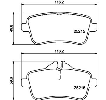 Sada brzdových destiček, kotoučová brzda HELLA PAGID 8DB 355 019-741