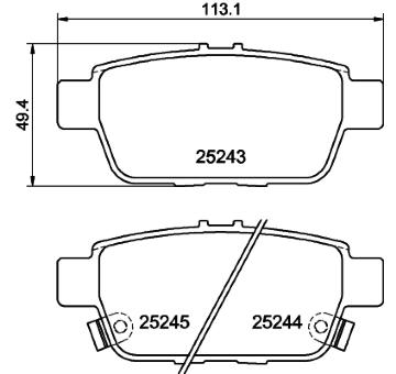Sada brzdových destiček, kotoučová brzda HELLA PAGID 8DB 355 016-091