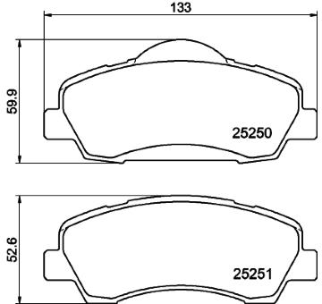 Sada brzdových destiček, kotoučová brzda HELLA PAGID 8DB 355 020-771