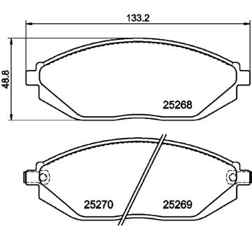 Sada brzdových destiček, kotoučová brzda HELLA PAGID 8DB 355 015-771