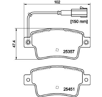 Sada brzdových destiček, kotoučová brzda HELLA PAGID 8DB 355 019-801