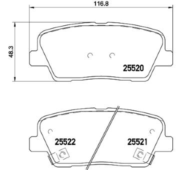 Sada brzdových destiček, kotoučová brzda HELLA PAGID 8DB 355 020-101