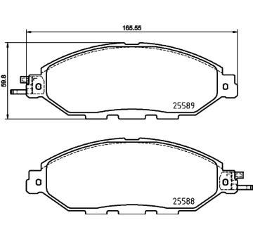 Sada brzdových destiček, kotoučová brzda HELLA PAGID 8DB 355 025-101