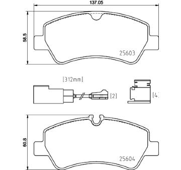 Sada brzdových destiček, kotoučová brzda HELLA PAGID 8DB 355 025-161