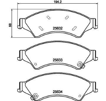 Sada brzdových destiček, kotoučová brzda HELLA PAGID 8DB 355 020-781