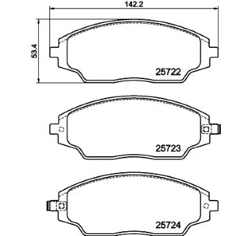 Sada brzdových destiček, kotoučová brzda HELLA PAGID 8DB 355 023-241