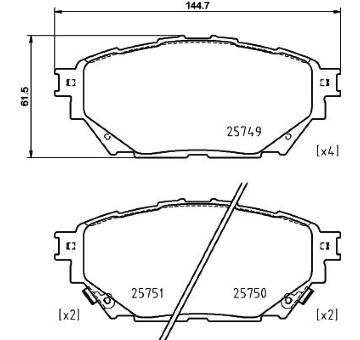 Sada brzdových destiček, kotoučová brzda HELLA PAGID 8DB 355 039-471
