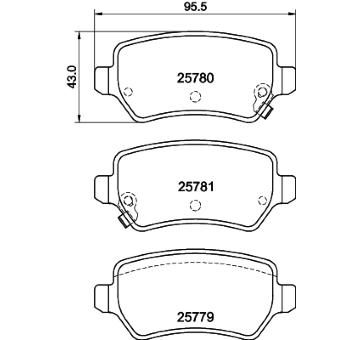 Sada brzdových destiček, kotoučová brzda HELLA PAGID 8DB 355 040-611