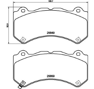 Sada brzdových destiček, kotoučová brzda HELLA PAGID 8DB 355 021-041