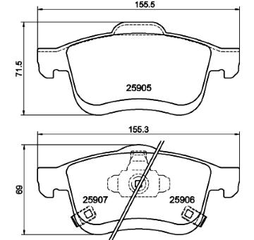 Sada brzdových destiček, kotoučová brzda HELLA PAGID 8DB 355 021-801