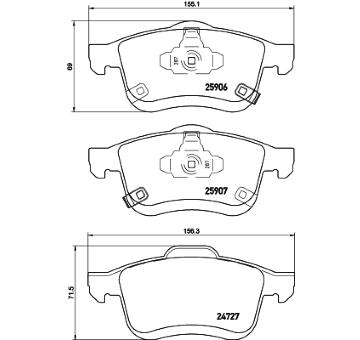 Sada brzdových destiček, kotoučová brzda HELLA PAGID 8DB 355 021-451