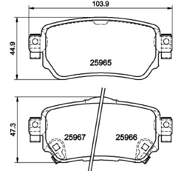 Sada brzdových destiček, kotoučová brzda HELLA PAGID 8DB 355 021-491