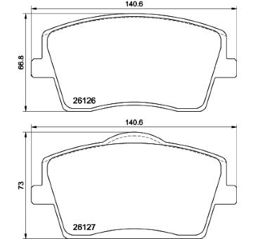 Sada brzdových destiček, kotoučová brzda HELLA PAGID 8DB 355 039-001