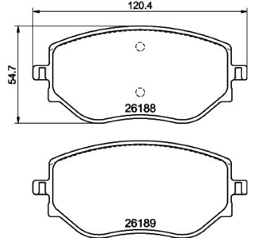 Sada brzdových destiček, kotoučová brzda HELLA PAGID 8DB 355 040-541