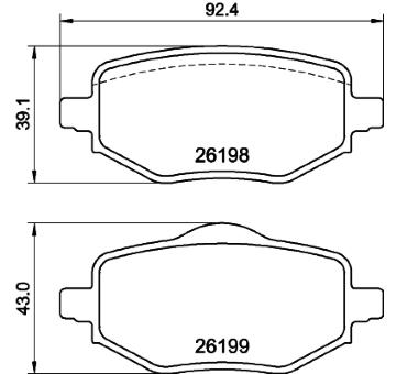 Sada brzdových destiček, kotoučová brzda HELLA PAGID 8DB 355 040-971
