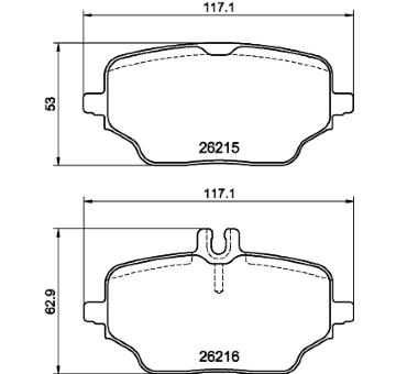 Sada brzdových destiček, kotoučová brzda HELLA PAGID 8DB 355 040-331