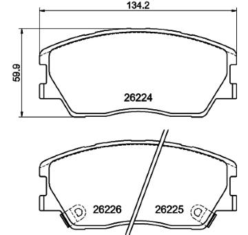 Sada brzdových destiček, kotoučová brzda HELLA PAGID 8DB 355 040-591