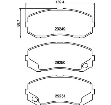 Sada brzdových destiček, kotoučová brzda HELLA PAGID 8DB 355 005-581