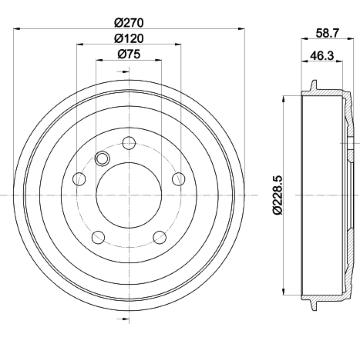 Brzdový buben HELLA PAGID 8DT 355 300-021