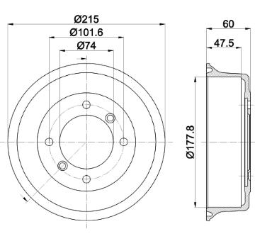 Brzdový buben HELLA PAGID 8DT 355 302-041