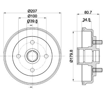 Brzdový buben HELLA PAGID 8DT 355 302-061
