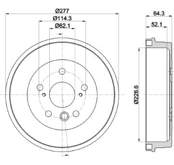 Brzdový buben HELLA PAGID 8DT 355 300-031