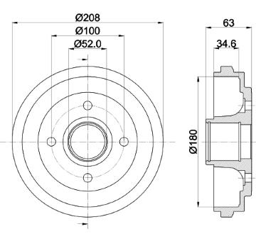 Brzdový buben HELLA PAGID 8DT 355 300-381