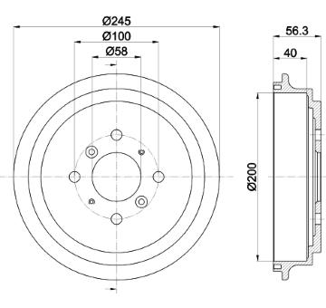 Brzdový buben HELLA PAGID 8DT 355 300-571
