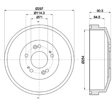 Brzdový buben HELLA PAGID 8DT 355 300-871