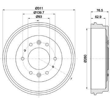 Brzdový buben HELLA PAGID 8DT 355 301-841