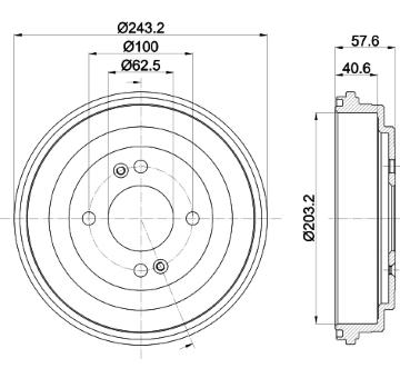 Brzdový buben HELLA PAGID 8DT 355 301-881